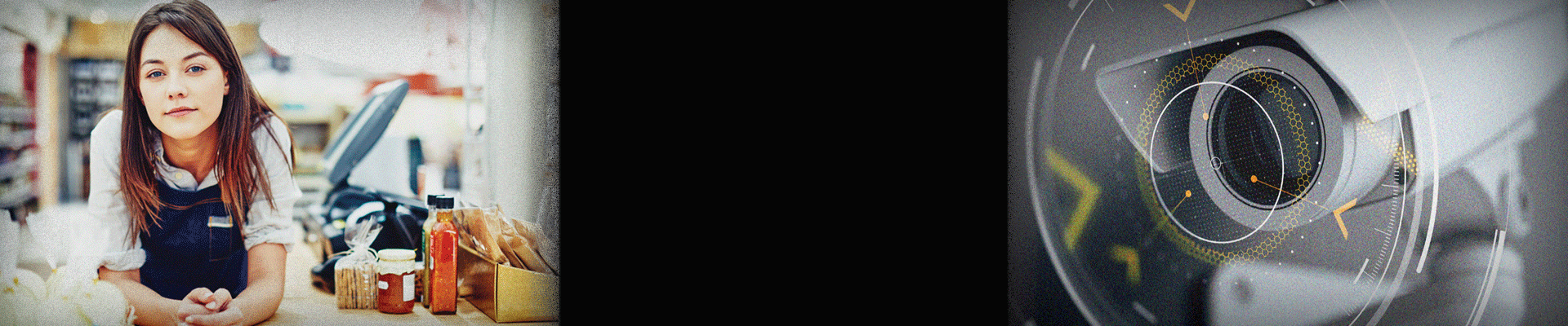 Woman business owner leaning on the counter next to the register and some products she sells in her store